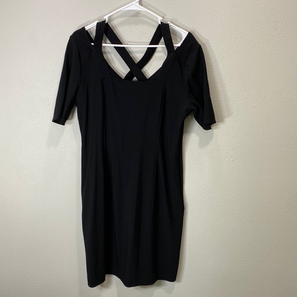 Boston proper dress black criss-cross back